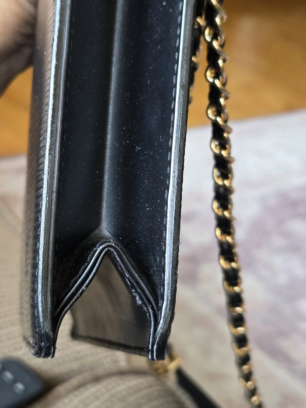 Louis Vuitton Black Epi Leather Clutch with Unbranded Gold-Tone With Black Chain